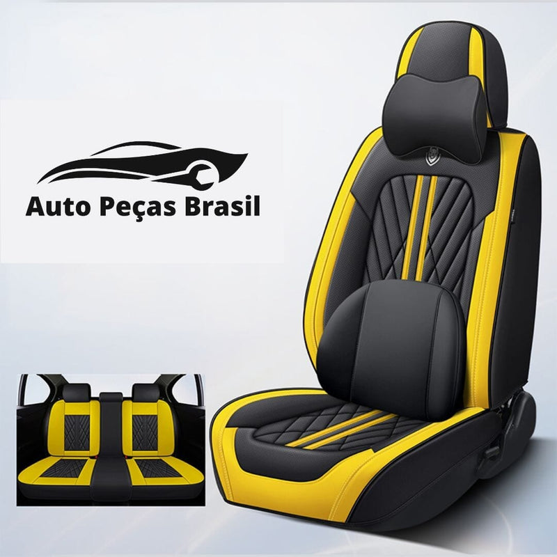 Conjunto Capas de banco Automotivos de Luxo e Conforto medc outlet Amarelo c/ Preto Universal 