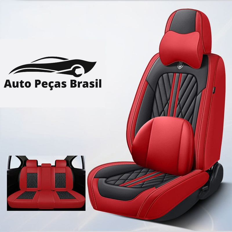 Kit Capas de banco Automotivos de Luxo e Conforto - Queima de Estoque 🔥 medc outlet Vermelho c/ Preto Universal 