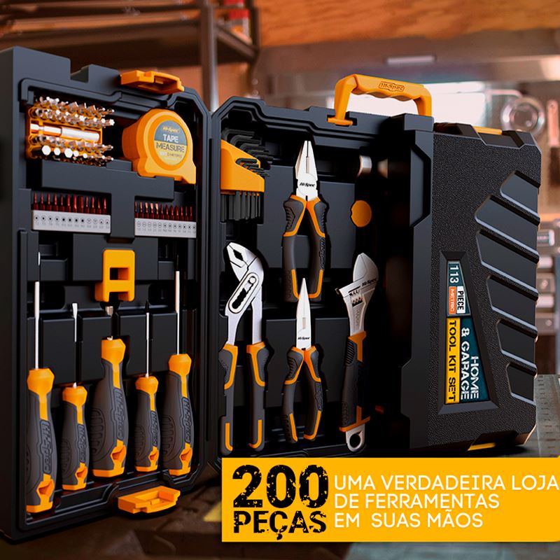 Kit Maleta com 200 Ferramentas em Aço-Cromo - TitaniumTools P16-17 medc outlet 