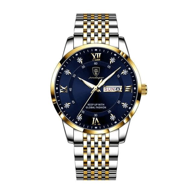 Relógio Premium Masculino - Millioner Fashion Relógio Millioner Fashion - Acessórios 0 medc outlet Azul e Dourado 