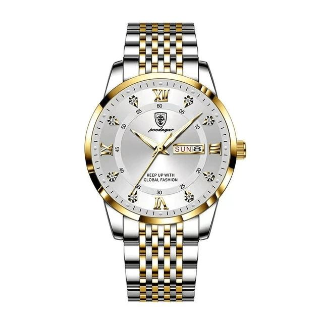 Relógio Premium Masculino - Millioner Fashion Relógio Millioner Fashion - Acessórios 0 medc outlet Branco e Dourado 